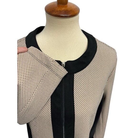 The TOG Shop Women's Beige And Black Spotted Full Zip Blazer Size L - Picture 5 of 14